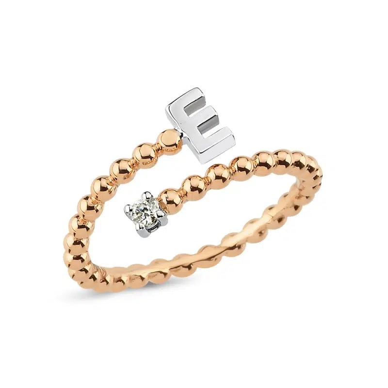 e harfi 0,04 ct Pırlanta Yüzük