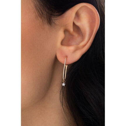 0,07 ct Pırlanta Yıldız Küpe