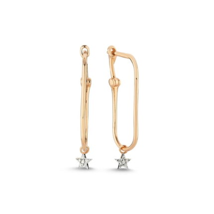 0,07 ct Pırlanta Yıldız Küpe