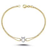0,09 ct Pırlanta Harf Bileklik