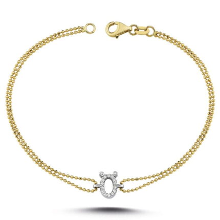 0,09 ct Pırlanta Harf Bileklik