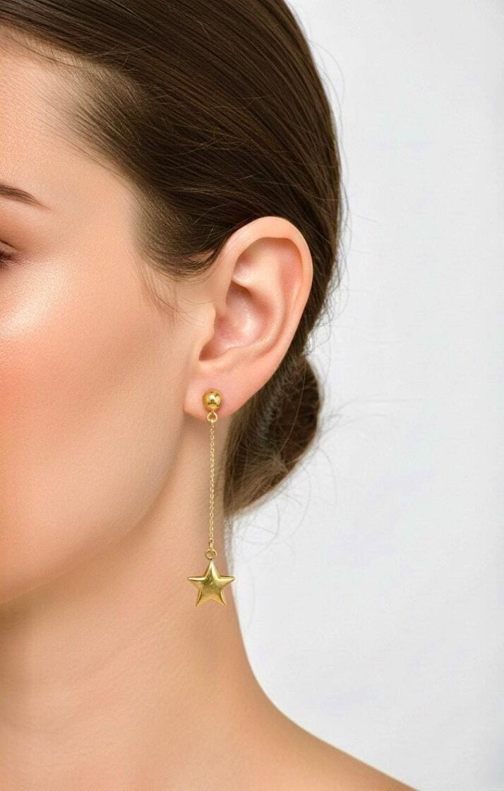 SALLANTILI YILDIZ FİGÜRLÜ KÜPE - Görsel 2