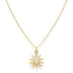 TAŞ DETAYLI ÇİÇEK KOLYE