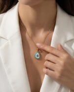 MİNELİ NAZAR BONCUĞU KOLYE UCU - Görsel 2