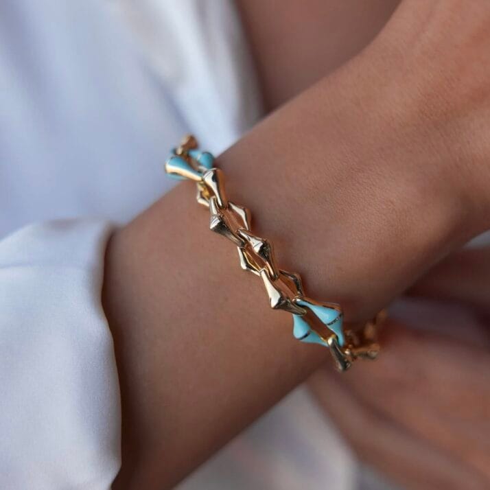 CETAŞ ETERNA TURKUAZ MİNELİ ALTIN BİLEKLİK - Görsel 2