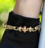 CETAŞ ALTIN İŞLEMELİ TAŞ DETAYLI BİLEKLİK - Görsel 2