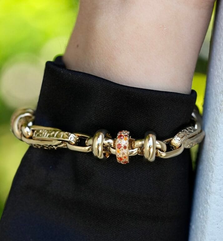 CETAŞ ALTIN İŞLEMELİ TAŞ DETAYLI BİLEKLİK - Görsel 2