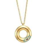 CETAŞ FORTUNA NAZAR DETAYLI ALTIN KOLYE