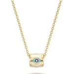 CETAŞ FORTUNA NAZAR BONCUKLU SİLİNDİR ALTIN KOLYE