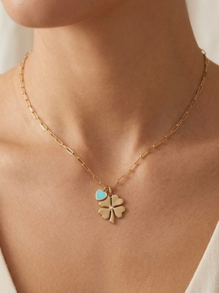 CETAŞ KALP DETAYLI YONCA ALTIN KOLYE - Görsel 2