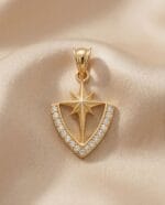 ALTIN TAŞLI KALKAN KOLYE UCU - Görsel 2