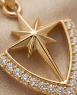 ALTIN TAŞLI KALKAN KOLYE UCU - Görsel 3