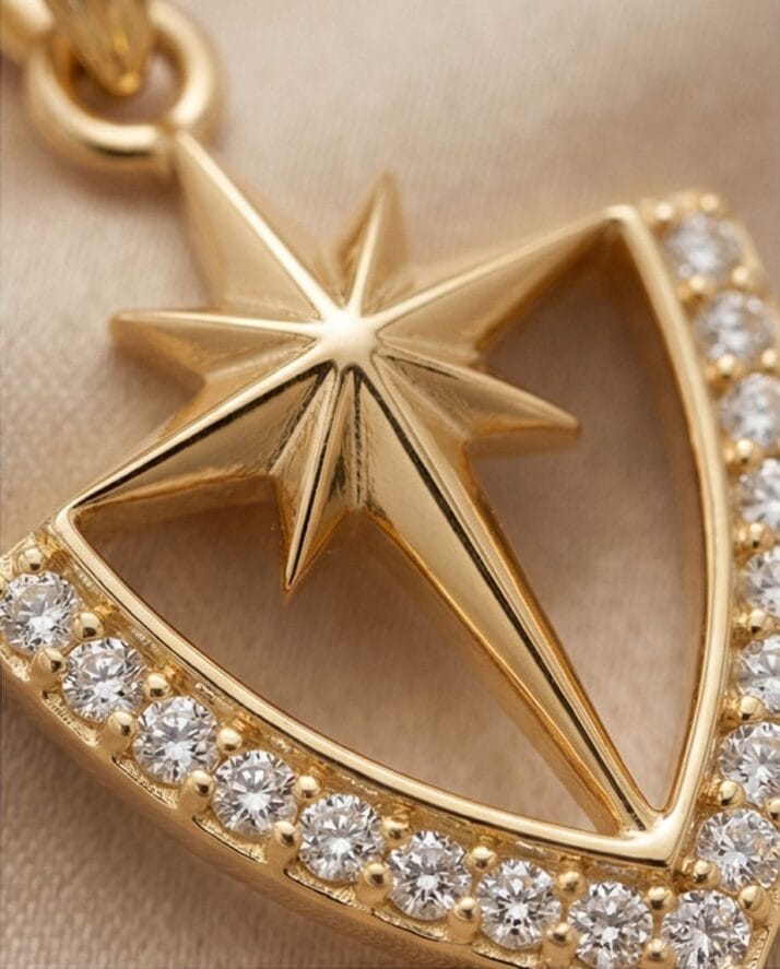 ALTIN TAŞLI KALKAN KOLYE UCU - Görsel 3