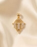 ART DECO FORMLU TAŞLI KOLYE UCU - Görsel 3