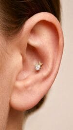 ALTIN PIRLANTA BALIK PİERCİNG - Görsel 2