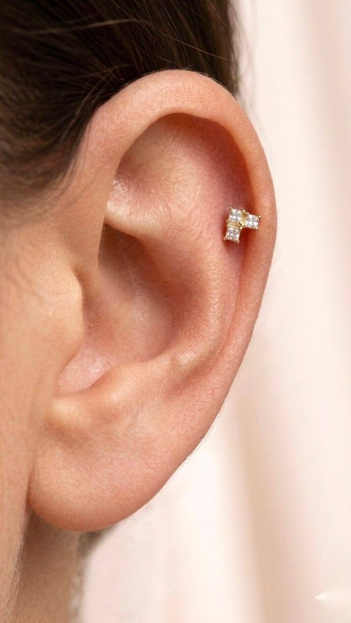 ALTIN ÜÇLÜ PRENSES KESİM PİERCİNG - Görsel 2