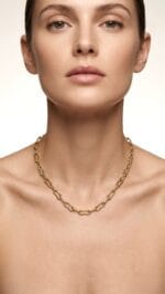 MODERN GEOMETRİK ALTIN ZİNCİR KOLYE - Görsel 2