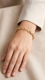 İÇ İÇE HALKA TASARIM ALTIN BİLEKLİK - Görsel 2