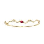 KIRMIZI TAŞLI DALGALI ALTIN KELEPÇE