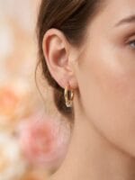 ZİRKON TAŞLI ALTIN KÜPE - Görsel 2