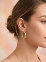 VİDA DETAYLI ALTIN KÜPE - Görsel 2