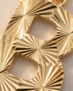 KALEM İŞLEMELİ B HARFİ ALTIN KOLYE UCU - Görsel 2