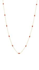 KIRMIZI BONCUK DETAYLI ALTIN KOLYE