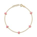 PEMBE KALP DETAYLI ALTIN BİLEKLİK