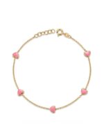 PEMBE KALP DETAYLI ALTIN BİLEKLİK