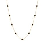 SİYAH ONİKS ETKİLİ TAŞ DETAYLI ALTIN KOLYE