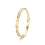 GEOMETRİK FORMLU ELMAS IŞILTILI ALTIN YÜZÜK