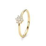 MİNİMALİST ÇİÇEK BUKETİ FORMLU ALTIN YÜZÜK