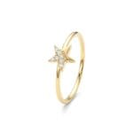 TAŞLI MİNİMALİST YILDIZ ALTIN YÜZÜK