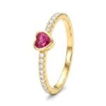 KIRMIZI TAŞLI YARIMTUR ALTIN YÜZÜK