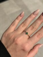 ZÜMRÜT YEŞİLİ DAMLA KESİM ALTIN YÜZÜK - Görsel 2