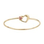 CETAŞ ALTIN PEMBE TAŞLI KALP KELEPÇE