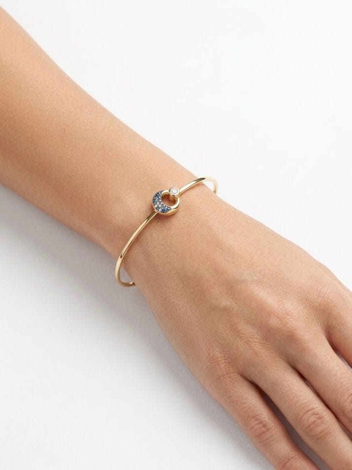 CETAŞ TURKUAZ TAŞLI ALTIN AY KELEPÇE - Görsel 2