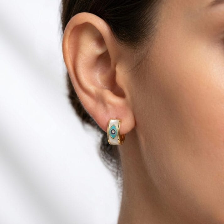 CETAŞ FORTUNA NAZAR BONCUĞU DETAYLI ALTIN KÜPE - Görsel 2