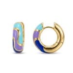 CETAŞ MODERN MİNE İŞLEMELİ ALTIN KÜPE