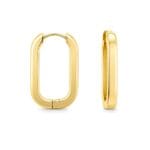GEOMETRİK OVAL HALKA ALTIN KÜPE