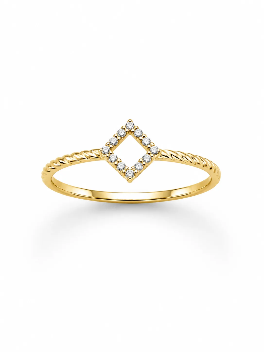 IŞILTILI BAKLAVA MODEL ALTIN YÜZÜK - Görsel 1